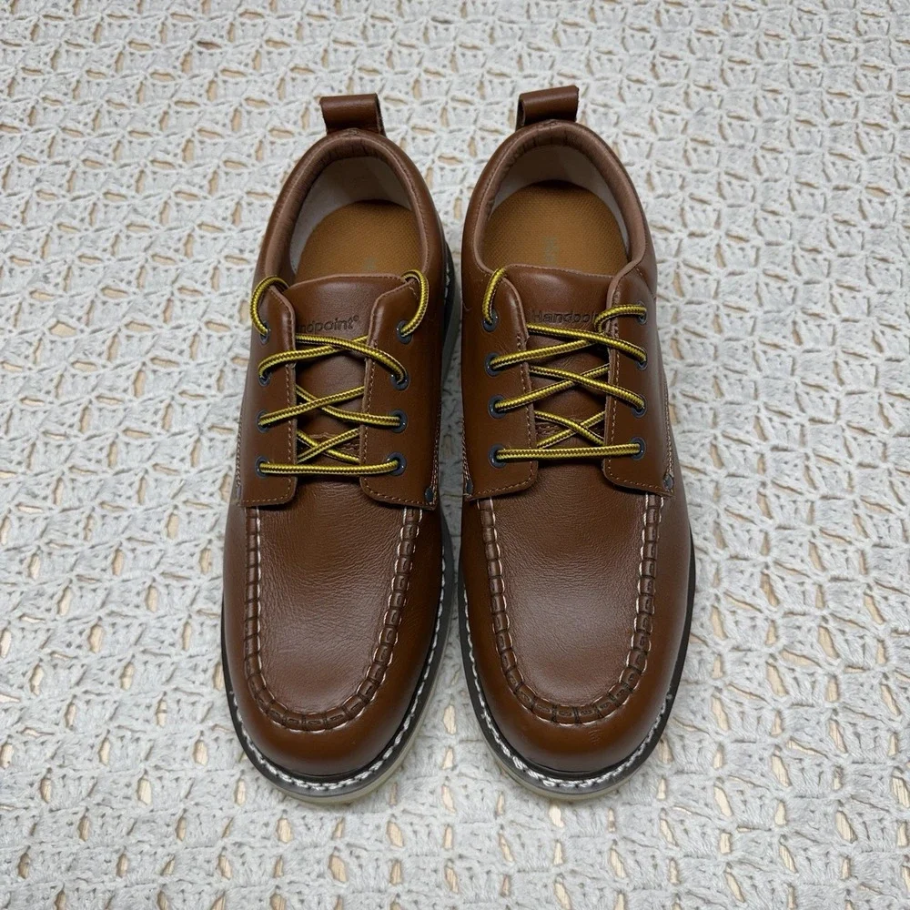 Handpoint Soft Toe Leather Oxford Work Shoes Men's 13 EE Brown Oil Resistant